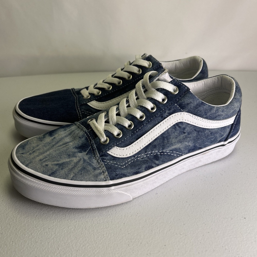 Vans Old Skool Acid Wash Blue Denim Mens 8 Womens 9.5 Low Top Skate Shoes